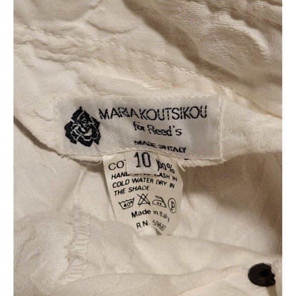 Vintage Maria Koutsikou For Reeds Italy Size 10 White Embossed Modest Lo… - Picture 4 of 4